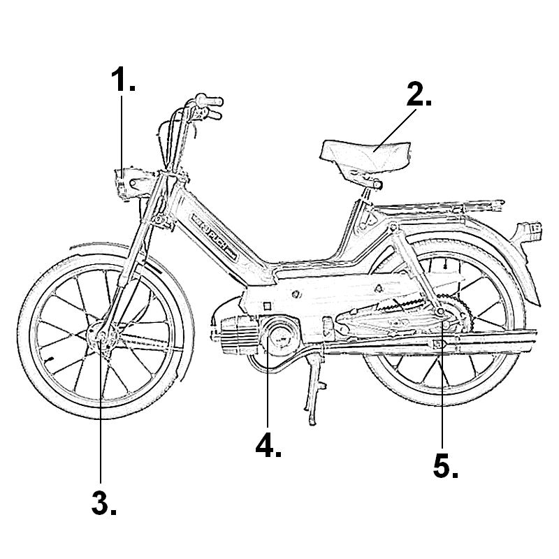 Teile nach Zeichnung Puch Mopeds