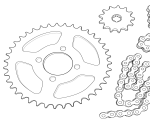 Ketten, Ritzel und Kettenräder Honda MT, MB, MTX, NSR, MBX und MTX-SH Ketten, Ritzel und Kettenräder Honda MT, MB, MTX, NSR, MBX und MTX-SH