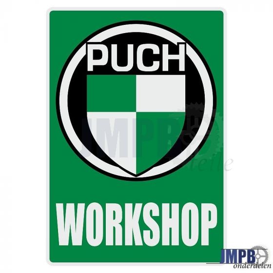 Workshop Aufkleber Puch English