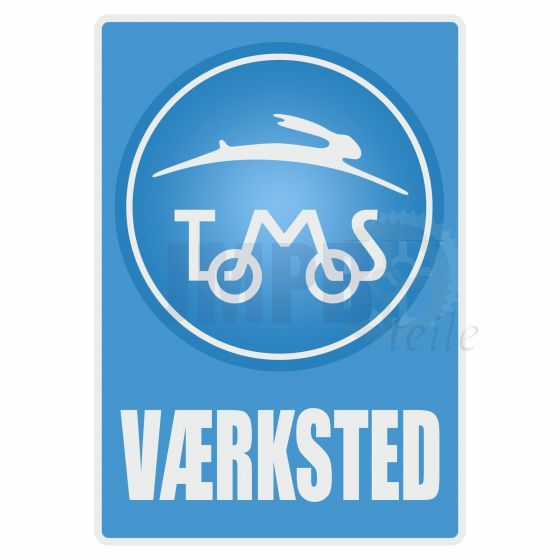 Vaerksted Aufkleber Tomos Blau Danish