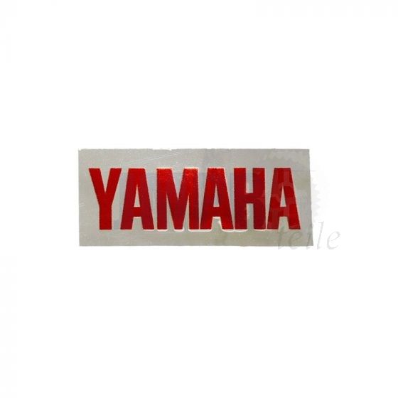 Aufkleber Yamaha Rot auf Chrom 51X20MM