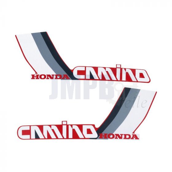 Aufklebersatz Tank Honda Camino Grau/Weiß/Rot