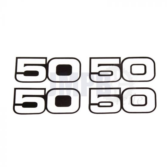 Aufklebersatz 50-50 Schwarz/Weiß Yamaha