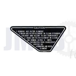Aufkleber Wartung des Luftfilters Honda MT/MB 