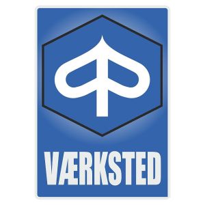 Vaerksted Aufkleber Piaggio Danish