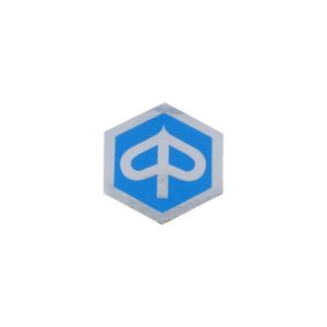 Piaggio Logo Aufkleber Blau/Chrom 6-Kant 35X40MM