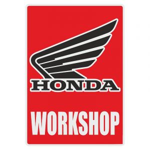 Workshop Aufkleber Honda English