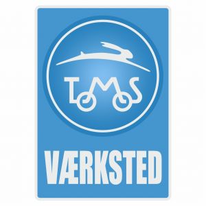 Vaerksted Aufkleber Tomos Blau Danish