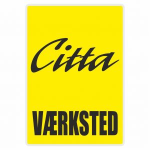 Vaerksted Aufkleber Citta Gelbe Danish