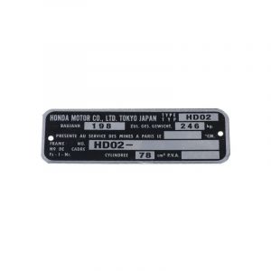 Typenschild Rahmen Honda MT80 - HD02