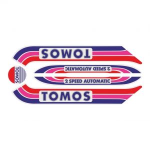 Aufklebersatz Tomos A3 Altes Modell Rot/Violett/Blau