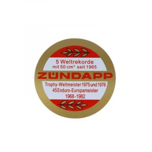 Aufkleber Zundapp Logo Weltrekorde Rot/Gold 65MM