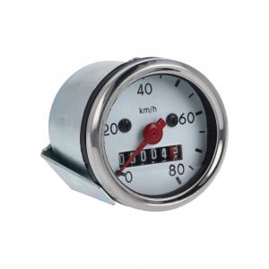 Tachometer 48MM / 80KM Weißes Zifferblatt