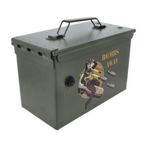 Munitionskiste .50 Cal Metall "Bombs Away"