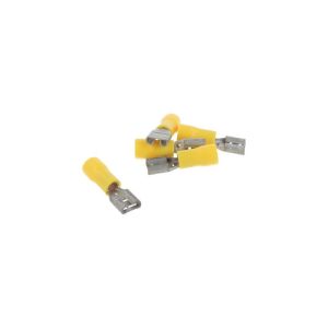 Flachsteckerhülse Halbisoliert Gelb 6.3MM