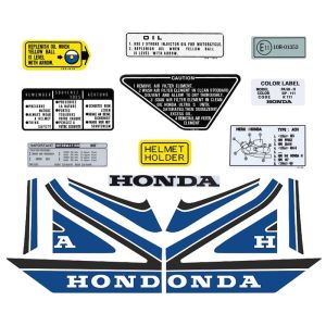 Aufklebersatz Komplett Honda MB50 Blau/Weiß 1987-1990