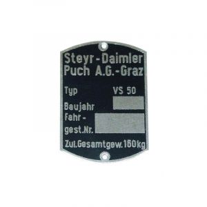 Typenschild Puch VS50