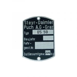 Typenschild Puch DS50