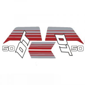 Aufklebersatz Yamaha DT50 Rot/Grau 1981