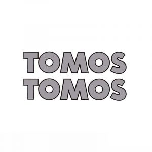 Aufklebersatz Tomos Wort Grau / Schwarz 150X31MM