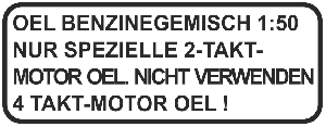 Aufkleber Tank Kraftstoffgemisch Groß Transparent Deutsch