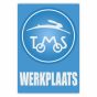 Werkplaats Aufkleber Tomos Blau Niederländisch