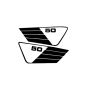 Seitenteilaufkleber Yamaha FS1 Schwarz Umrandung