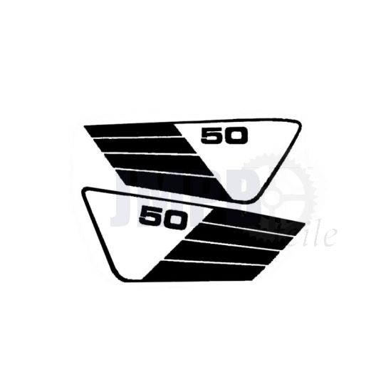 Seitenteilaufkleber Yamaha FS1 Schwarz Umrandung