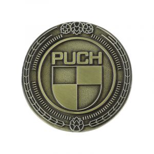 Emblem Sticker Puch Logo Metall Gold 47MM