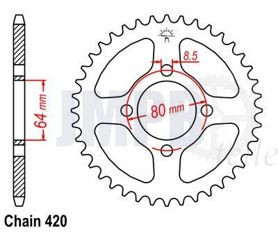 Kettenrad Großloch Yamaha 39 Zahne