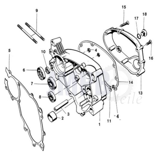 Kurbelgehäuse Rechts Kreidler 5G Indirekt