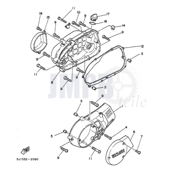 Kurbelgehäusedeckel Yamaha DT50MX