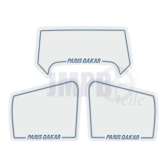 Aufklebersatz Honda MT50 Paris Dakar Weiß / Blau 3-Teilig