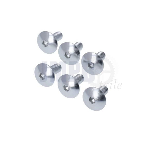 Schraubensatz M6X15 Aluminium Silber - 6 Stück