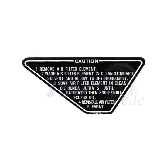 Aufkleber Wartung des Luftfilters Honda MT/MB 