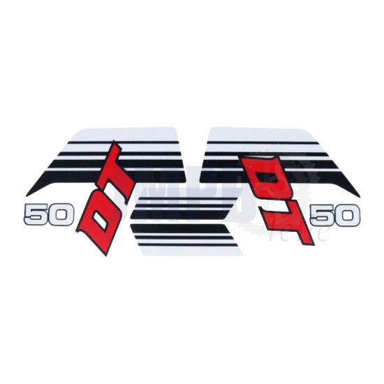 Aufklebersatz Yamaha DT50 Rot/Schwarz/Weiß 1981