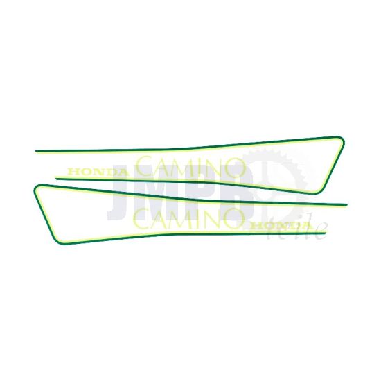 Aufklebersatz Tank Honda Camino Gelb/Grün/Transparent