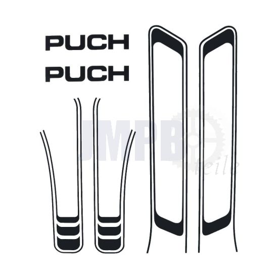 Aufklebersatz Puch Maxi Linien Schwarz A-Qualität