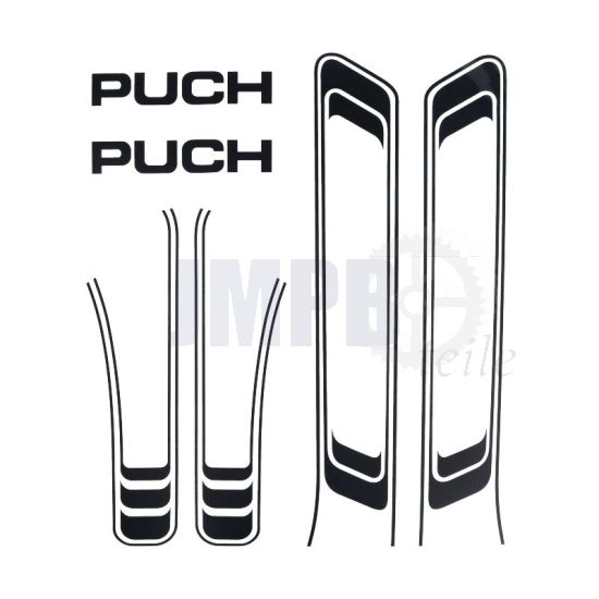 Aufklebersatz Puch Maxi Linien Mattschwarz A-Qualität
