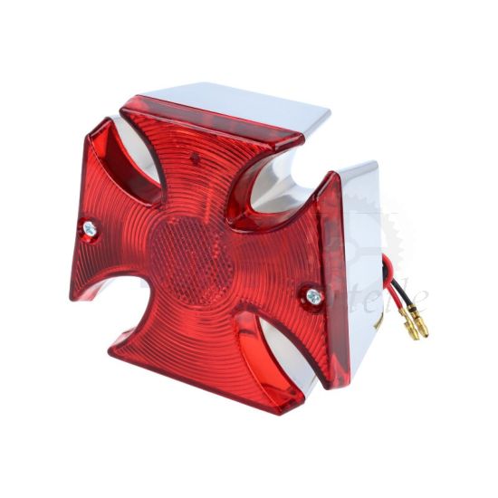 Rücklicht Malteserkreuz Groß Chrom Metall