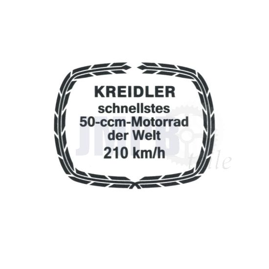 Aufkleber Kreidler 210KM/H Schwarz