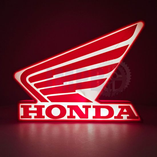 Lampe Honda Logo LED Rot/Weiß
