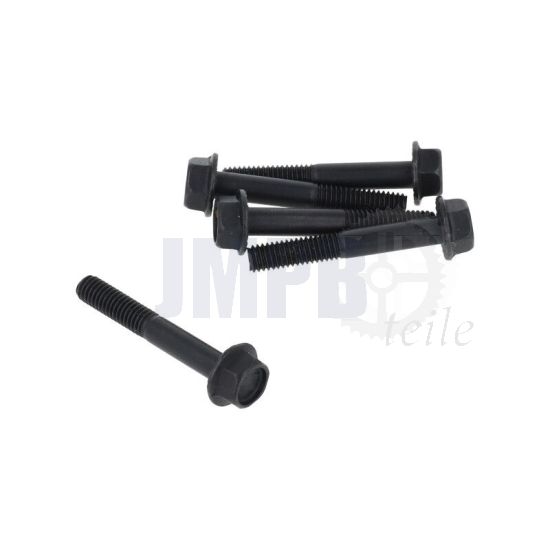 Flanschbolzen Schwarz M6X40 SW10 Sechskant