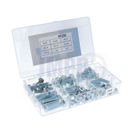 Sortiment Satz Sechskantschraube/Mutter - 86 Teile