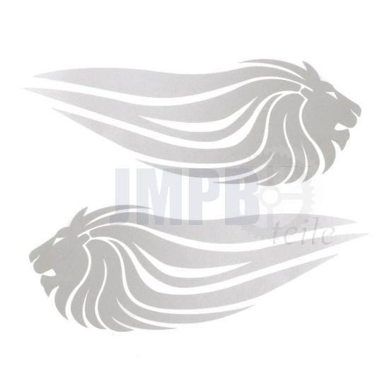 Aufklebersatz Löwenkopf Silber 154X292MM