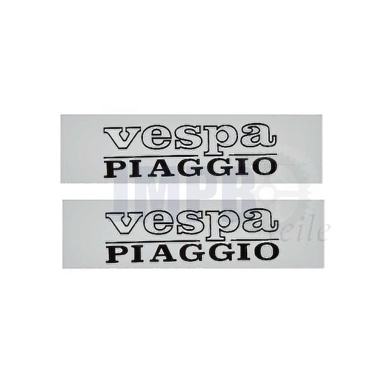 Tankaufklebersatz Vespa Piaggio Silber 2 Stück