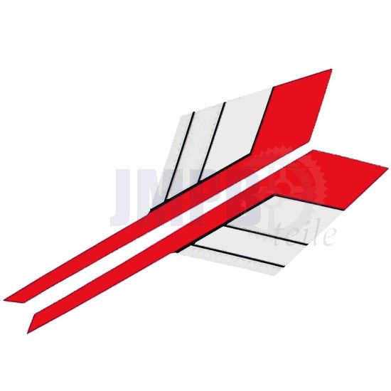 Tankaufkleber Rot/Weiß Yamaha DT50M/125MX