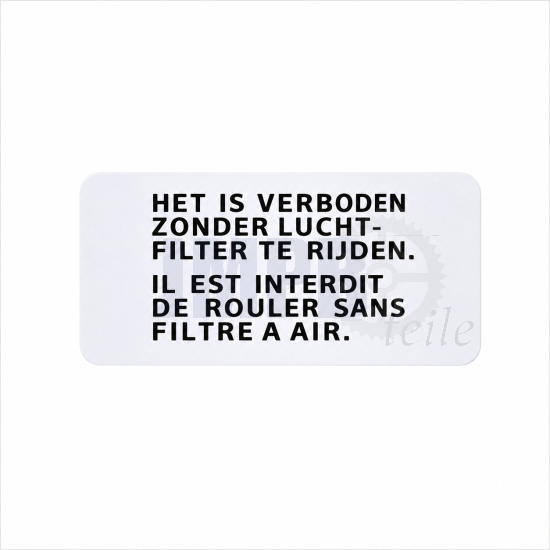 Aufkleber Luftfilter Honda Camino