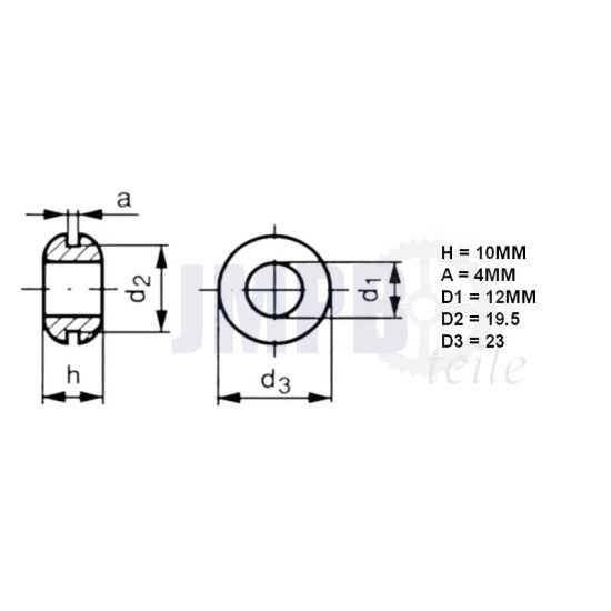 Tülle Schwarz 10 X 19.5MM
