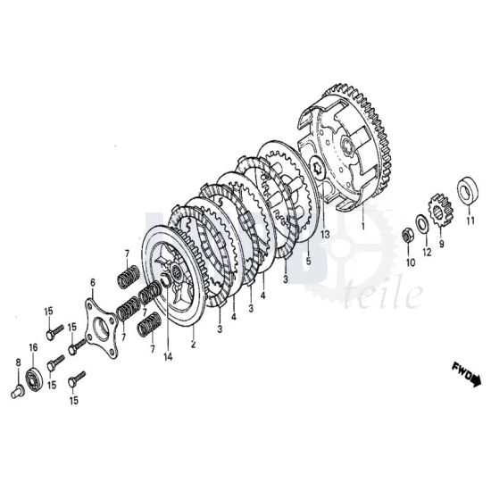 Kupplungsgehäuse / Scheiben Honda MB50